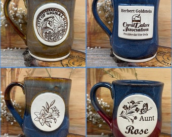 Handmade Personalized Mug - Custom mug, personalized with your Logo, Design, phrase, wording, …Made to Order