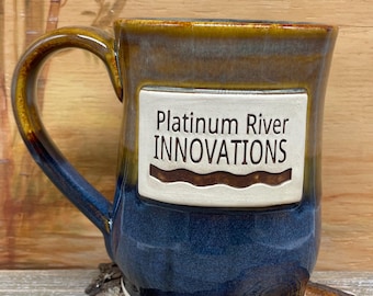 Personalized Handmade  Mug - White Stoneware Custom mug, personalized with your message, phrase, quote, or logo - Made to Order