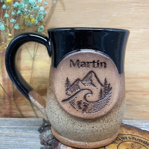 Personalized Handmade Mug - Red Stoneware Custom mug, personalized with your Logo, Design, Drawing, Image or Wording - Made to Order