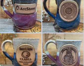 Handmade Personalized Mug - Red Stoneware Custom mug, personalized with your Logo, Design, Drawing, Picture - Made to Order