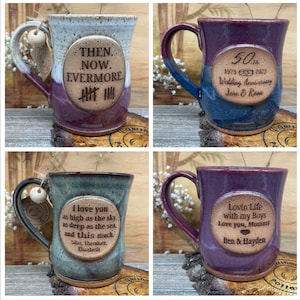 Handmade Personalized Mug - Red Stoneware Custom mug, personalized with your message, phrase, quote, or logo - Made to Order