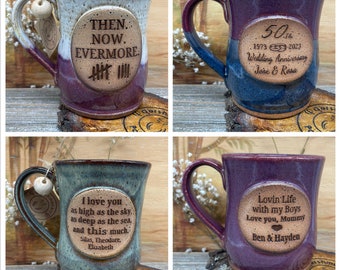 Handmade Personalized Mug - Red Stoneware Custom mug, personalized with your message, phrase, quote, or logo - Made to Order