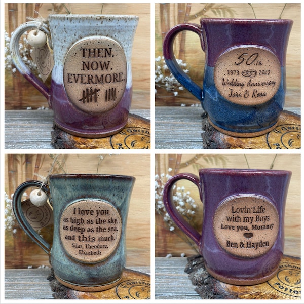 Handmade Personalized Mug - Red Stoneware Custom mug, personalized with your message, phrase, quote, or logo - Made to Order