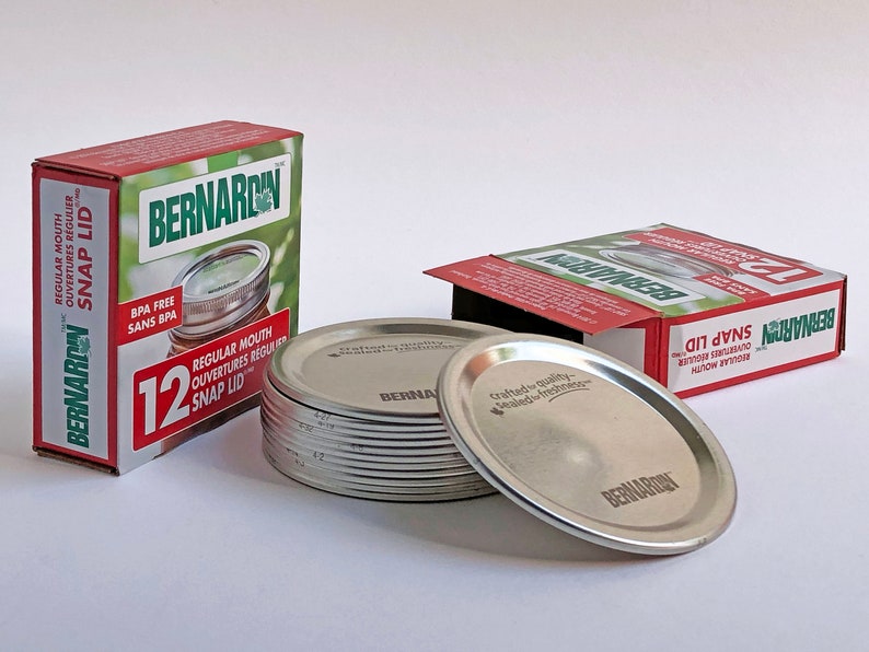 Canning Lids For Mason Jars 12 Snap Lids For Regular Mouth Etsy