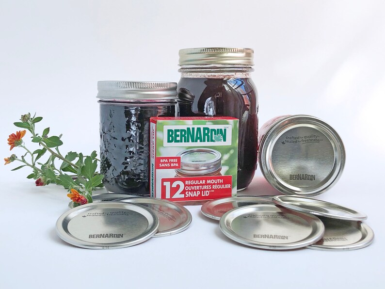 Canning Lids For Mason Jars 12 Snap Lids For Regular Mouth Etsy