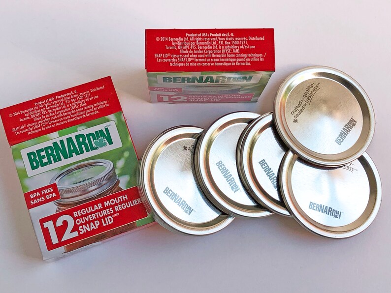 Canning Lids For Mason Jars 12 Snap Lids For Regular Mouth Etsy