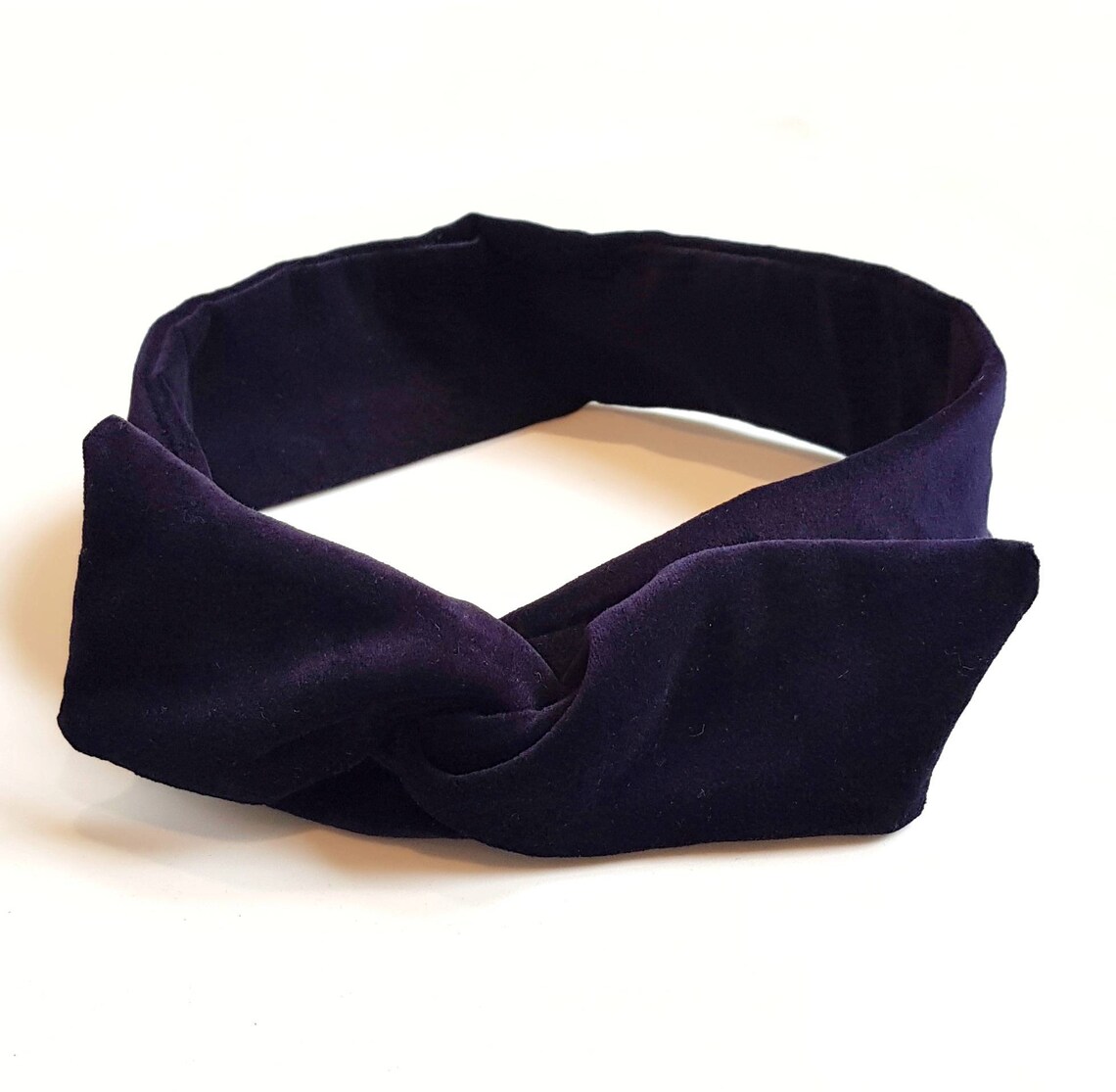 Navy blue velvet wired headband wire hairband hair wrap Etsy