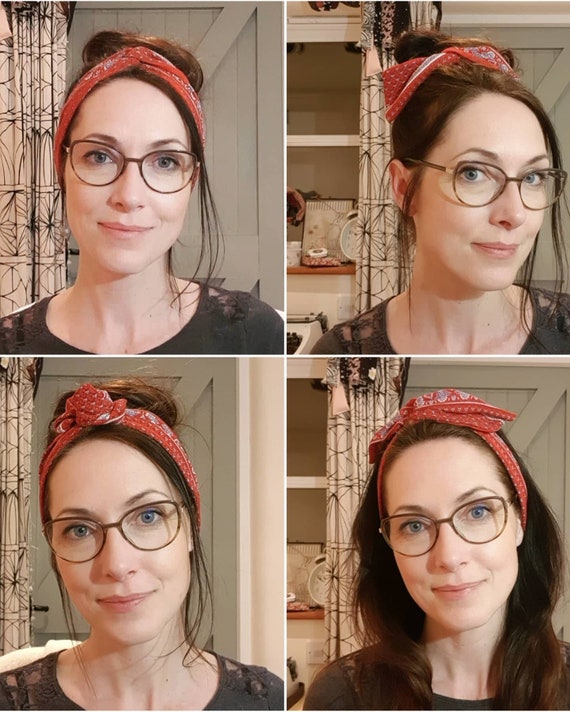 Upcycled Black and Cream Patterned Wired Headband, Wire  display picture 1