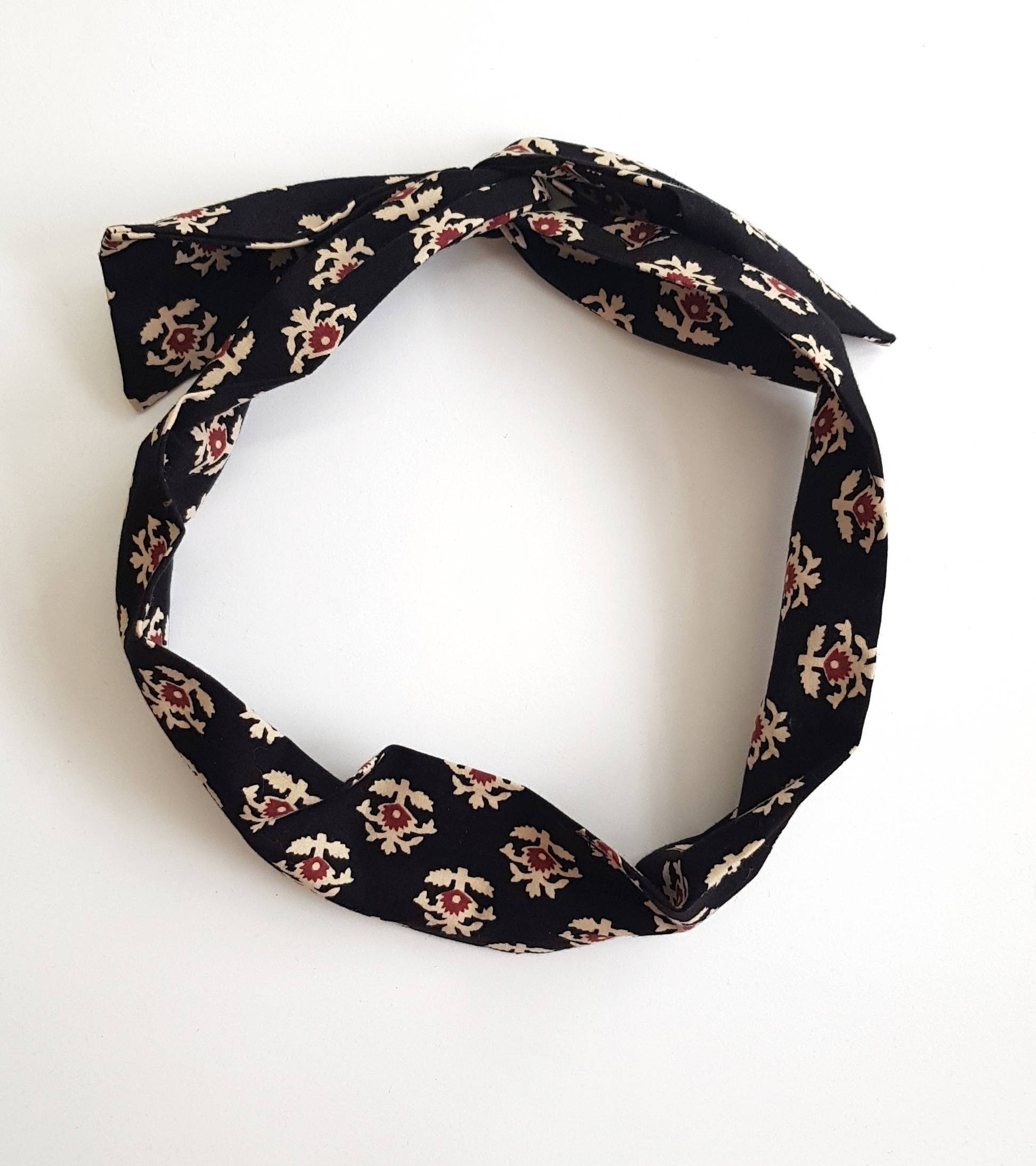 Black Patterned Women\'s Padded Headband Up cycled Amazon.com : FULZTEY Black Headbands for Women Wide Head  main image 4