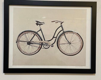 1940s Teal Bicycle print