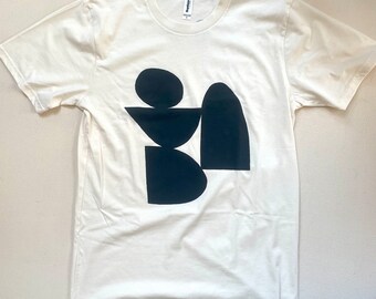 Black stack on natural T-shirt C+C x Erica Hauser