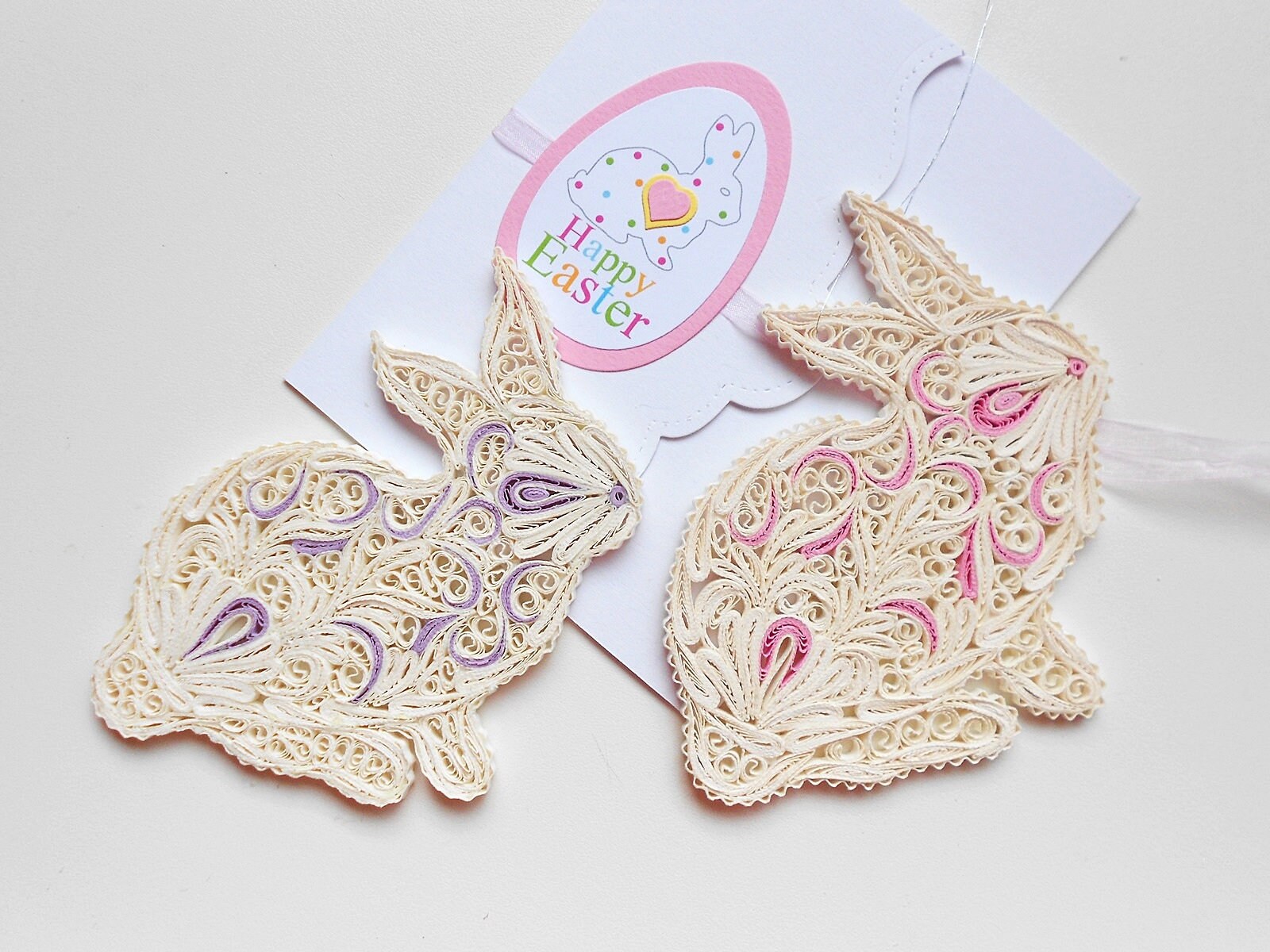 Paper Easter Bunny Quilled Bunny Paper Art Quilled Etsy