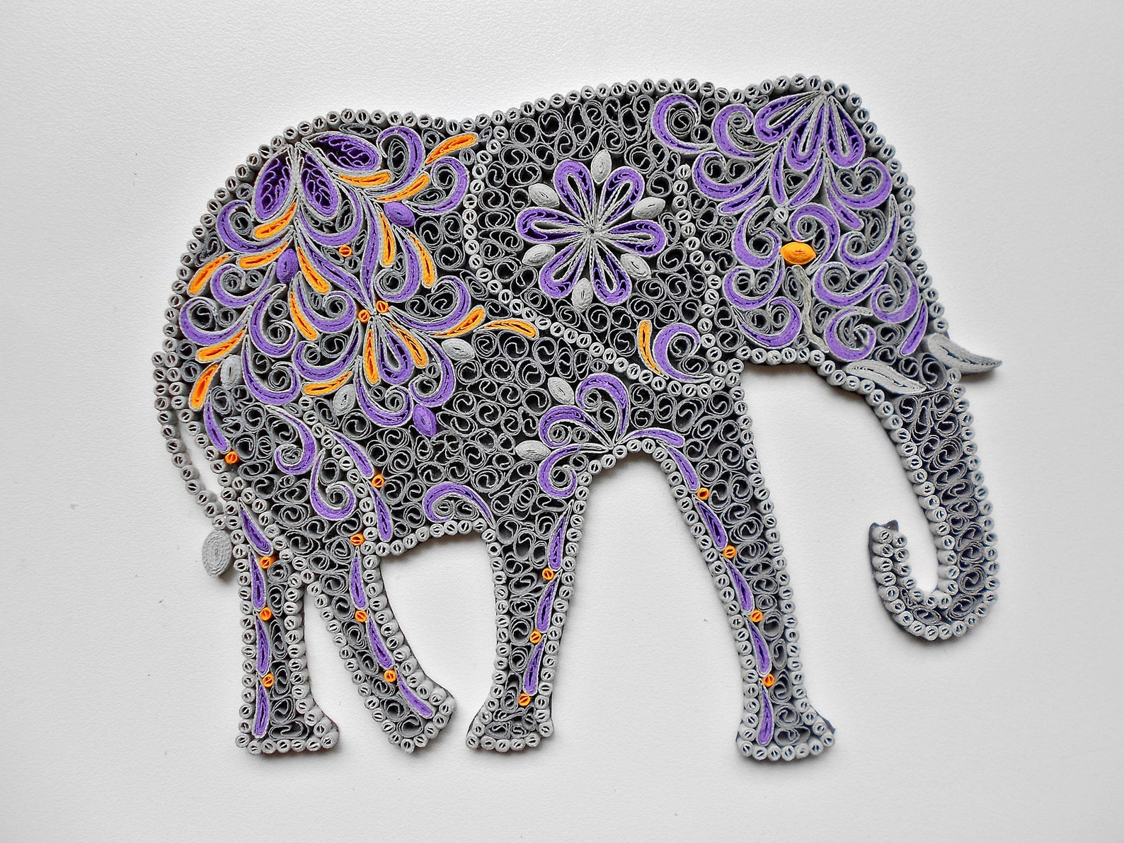 Quilling elephant/Paper elephant/Paper art decor/Nursery decor Etsy