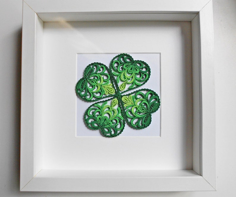 Quilling Clover Four leaf clover Paper art wall Etsy