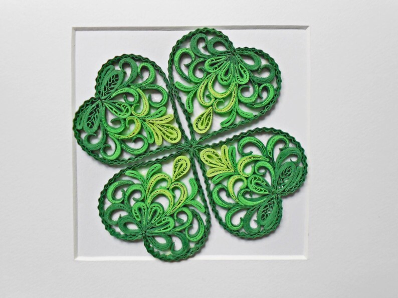 Quilling Clover Four leaf clover Paper art wall Etsy