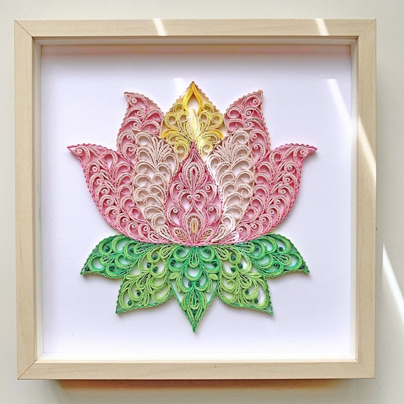 Quilling Lotus Flower Wall Decoration Etsy