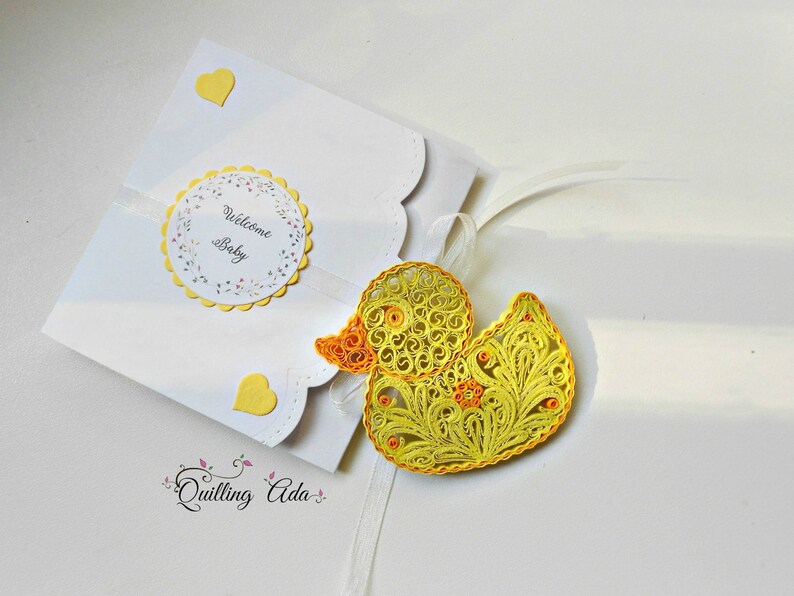 Personalised Baby Card Quilling Baby Shower Card Etsy