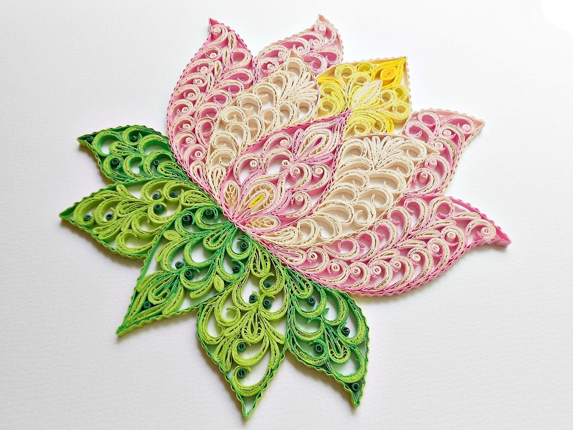 Quilling lotus flower wall decoration Etsy