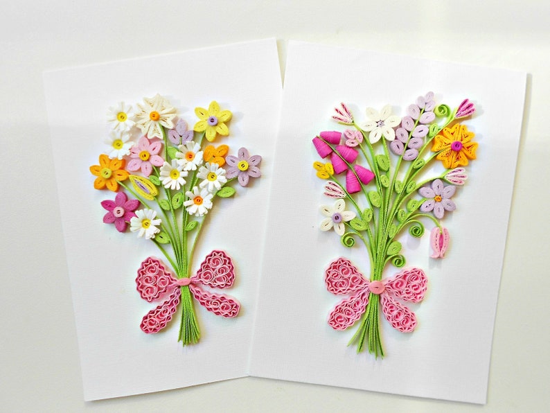 Quilling Cardquilling Flowers Card Anniversary Card Etsy