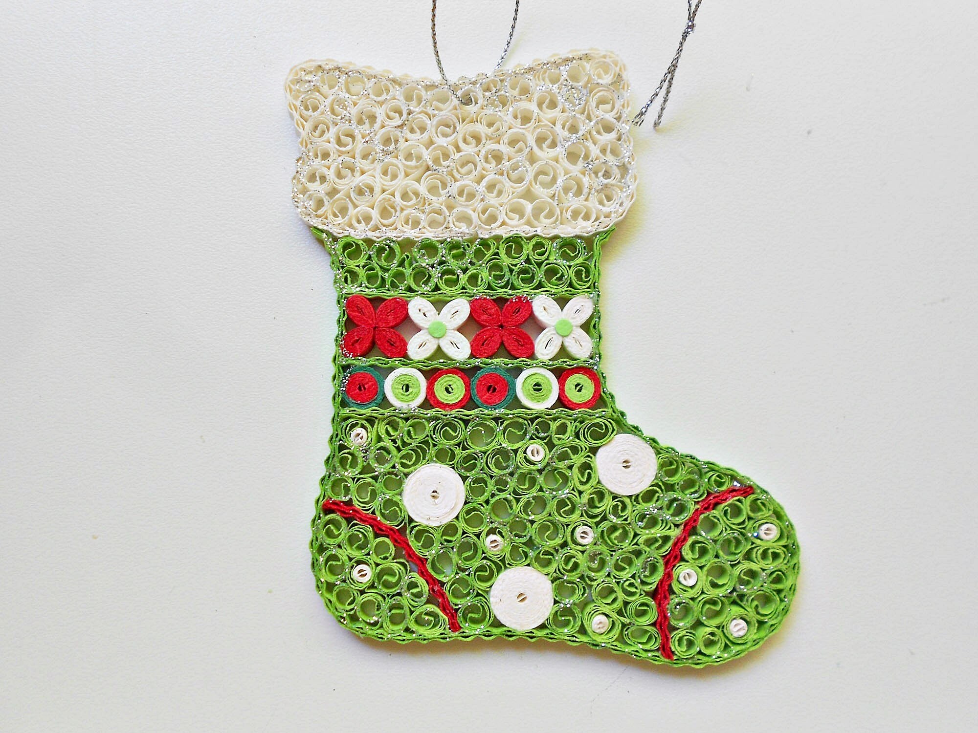 Christmas Stocking Decoration Quilling Stocking Ornament Etsy