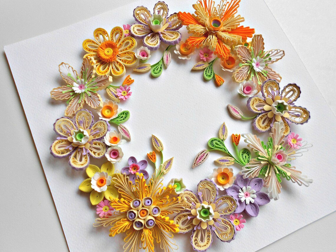Quilling wall art Quilled flower paper flower wall Etsy