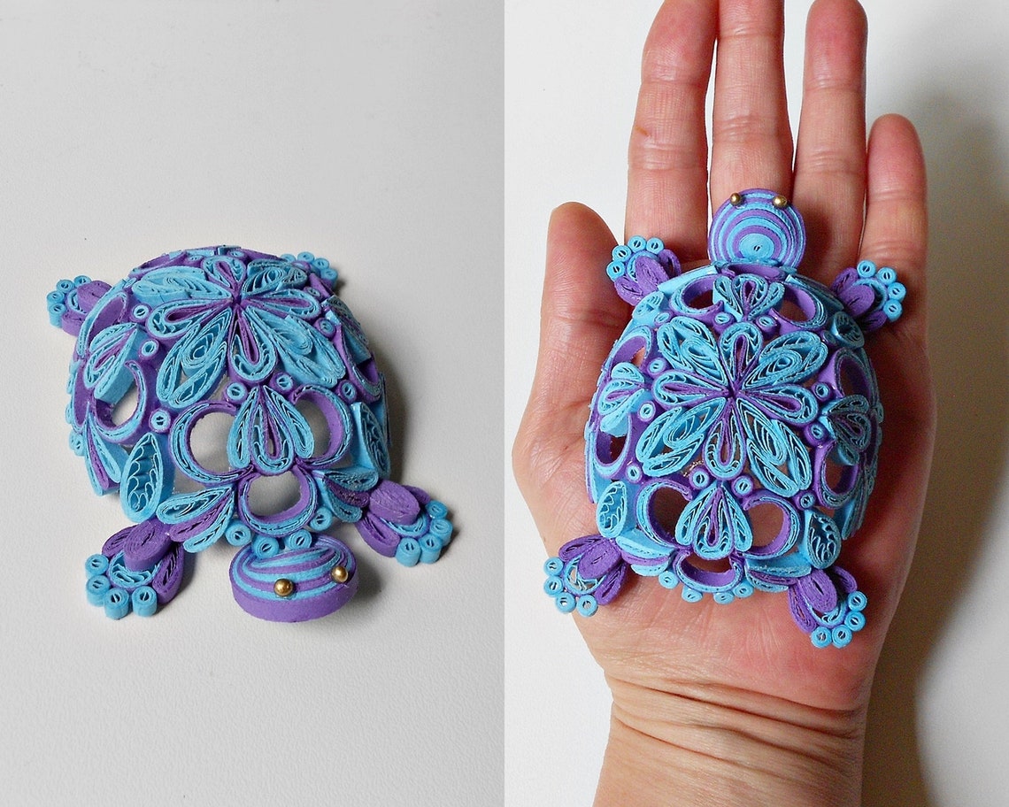 Paper Quilled 3D Turtle,quilling Turtle, Home Decor, New Baby Gift