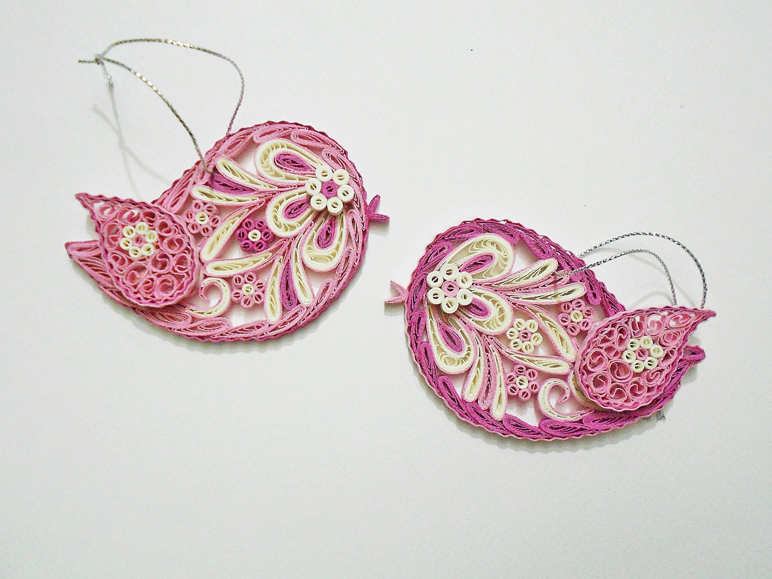 Set of 2 Birds Paper Quilling Love Bird Etsy