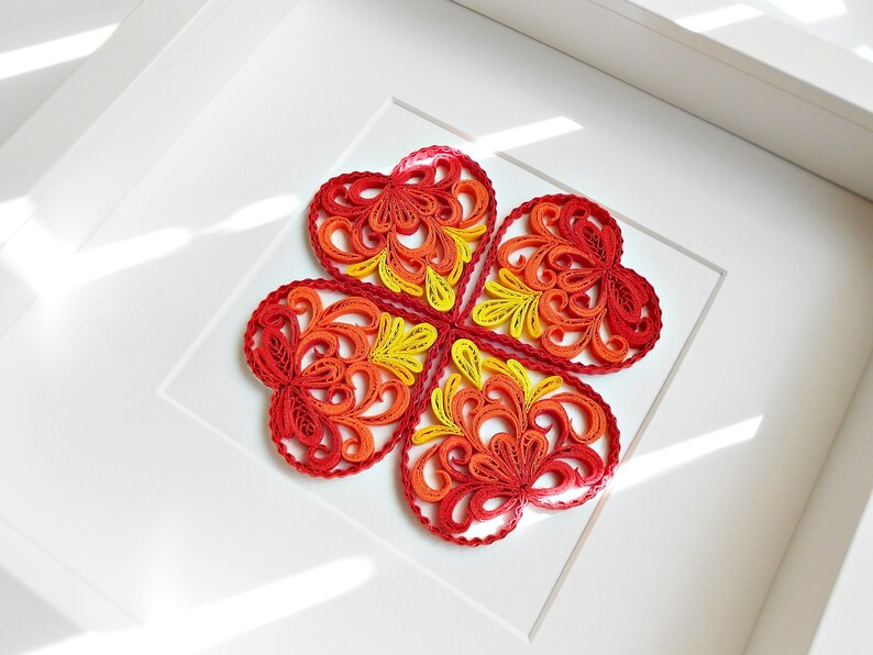 Quilling Clover Four leaf clover Paper art wall Etsy