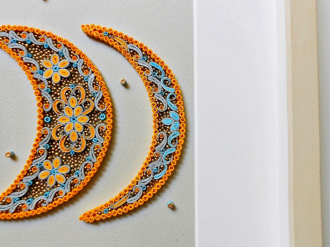 Moon phases quilling moonpaper art | Etsy