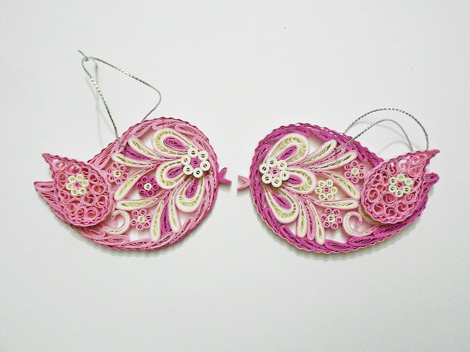 Set of 2 Birds Paper Quilling Love Bird Etsy