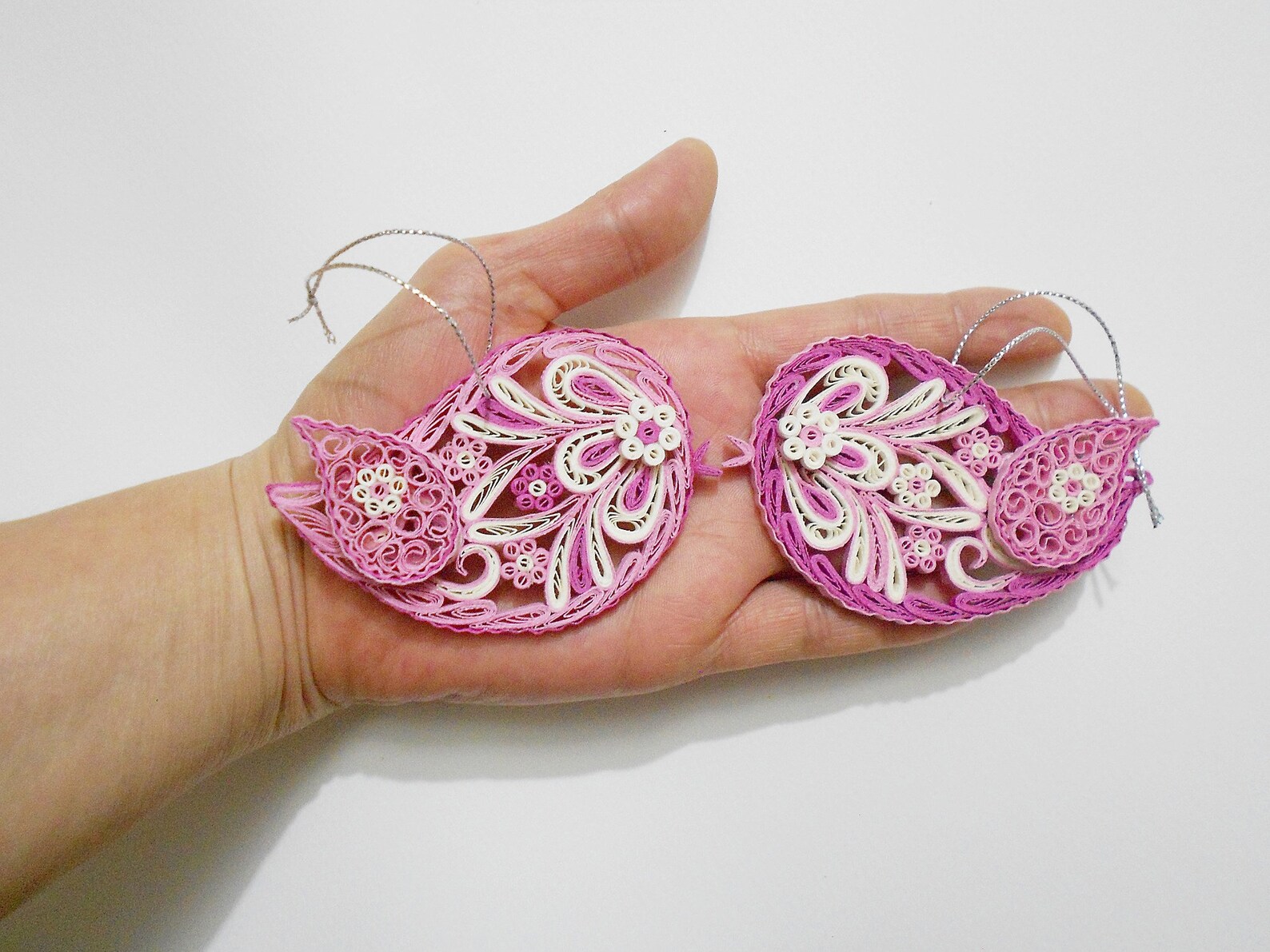 Set of 2 Birds Paper Quilling Love Bird Etsy