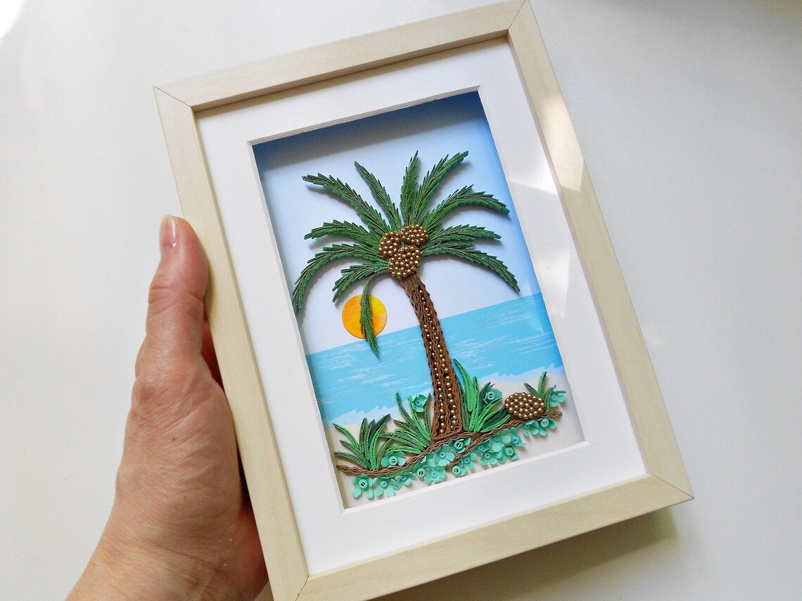 Quilled Palm tree Palm tree decor Quilling tree Etsy