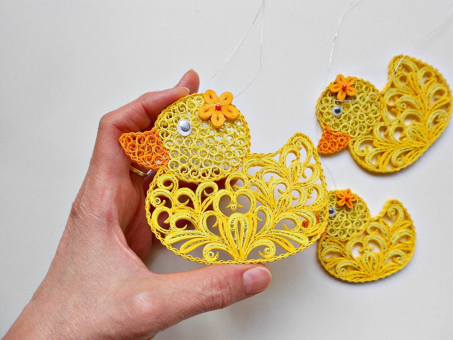 Quilling Duck Paper Duck Baby Girl Gift Baby Boy New Baby Etsy