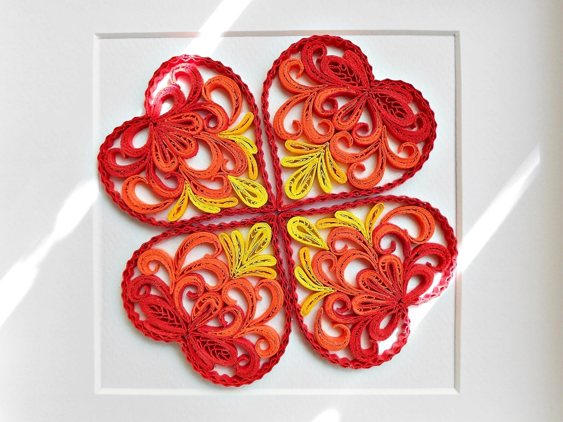 Quilling Clover Four leaf clover Paper art wall Etsy