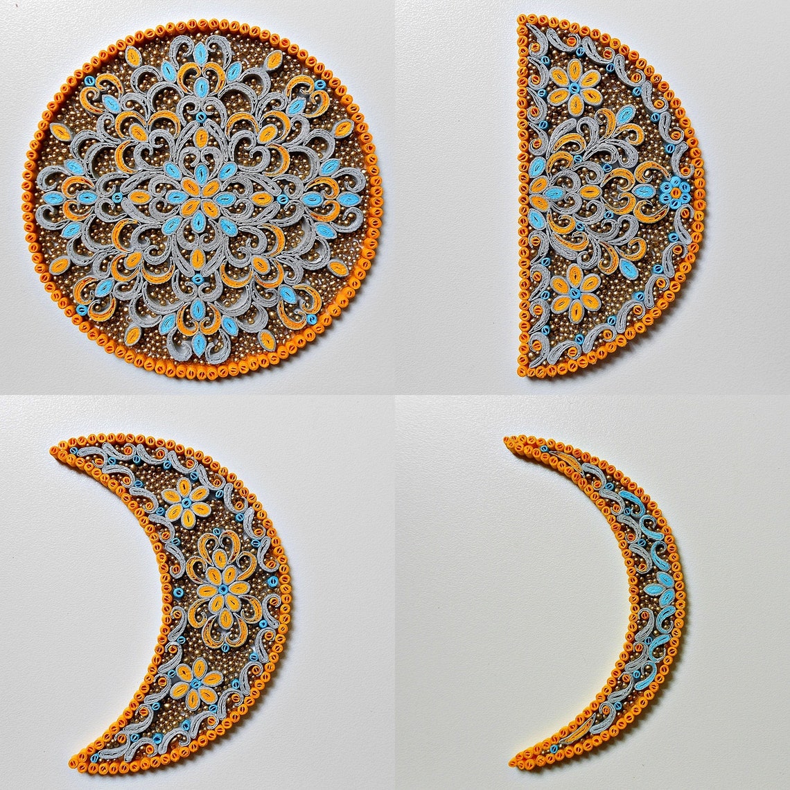 Moon phases quilling moonpaper art Etsy