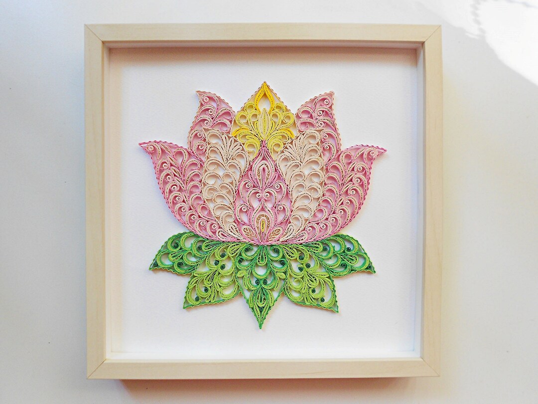 Quilling Lotus Flower Wall Decoration Etsy