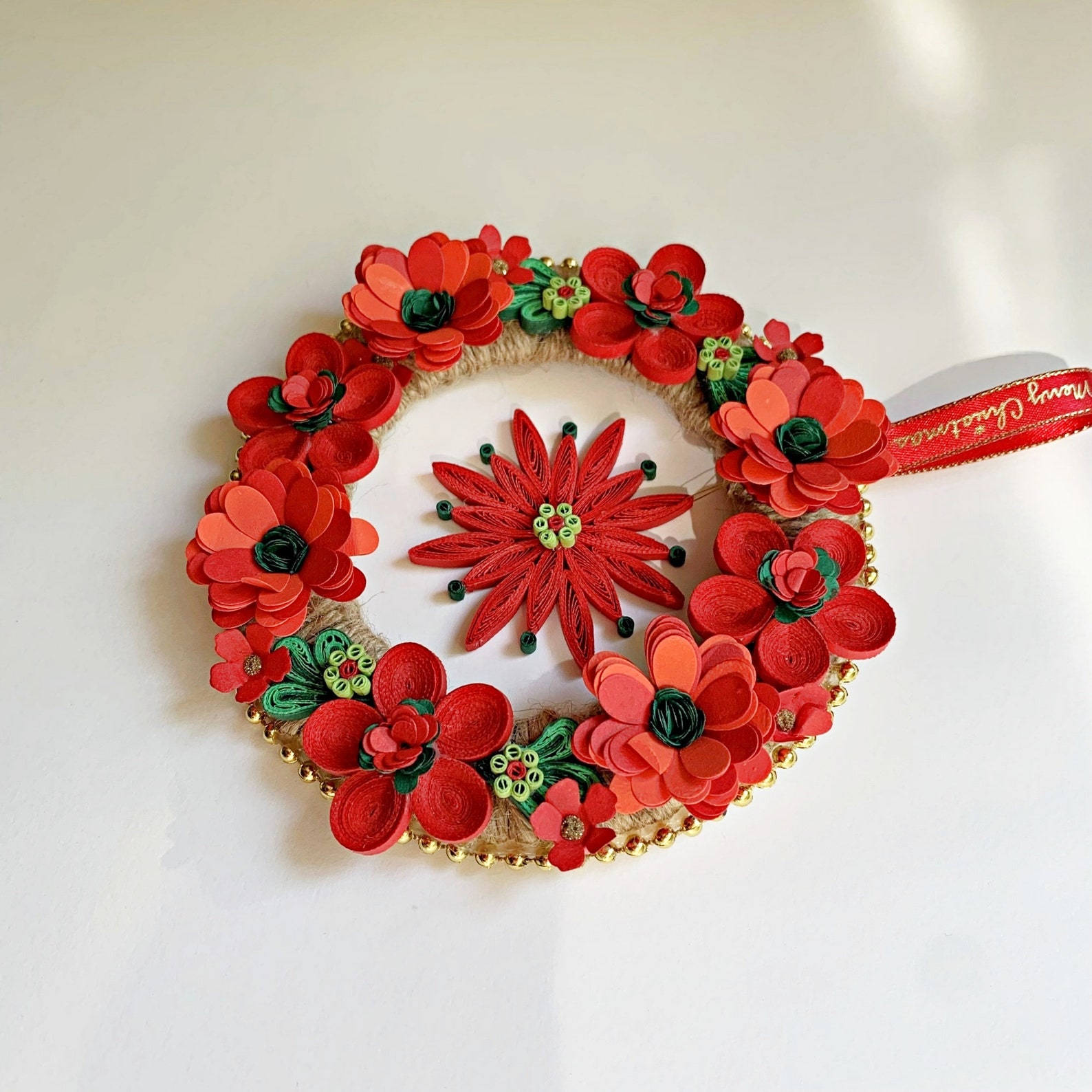 Quilled Christmas Wreath Holiday Wreath Xmas Wreath Home - Etsy