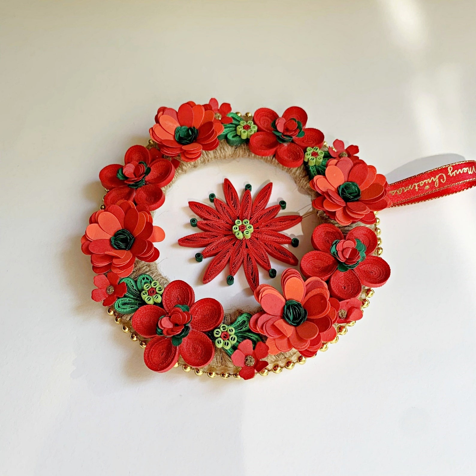 Quilled Christmas Wreath Holiday Wreath Xmas Wreath Home Etsy