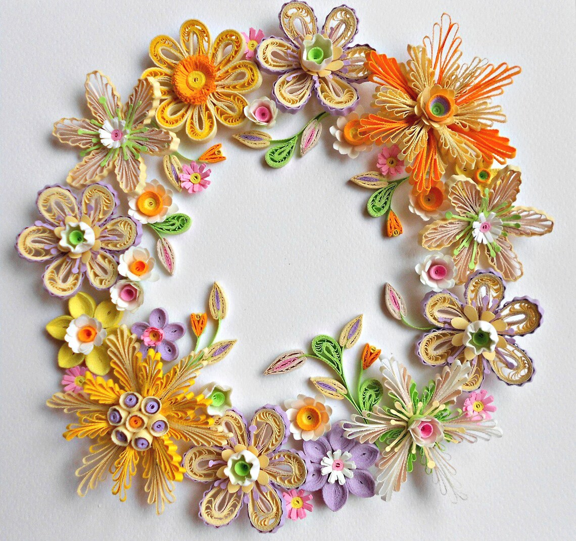Quilling wall art Quilled flower paper flower wall Etsy