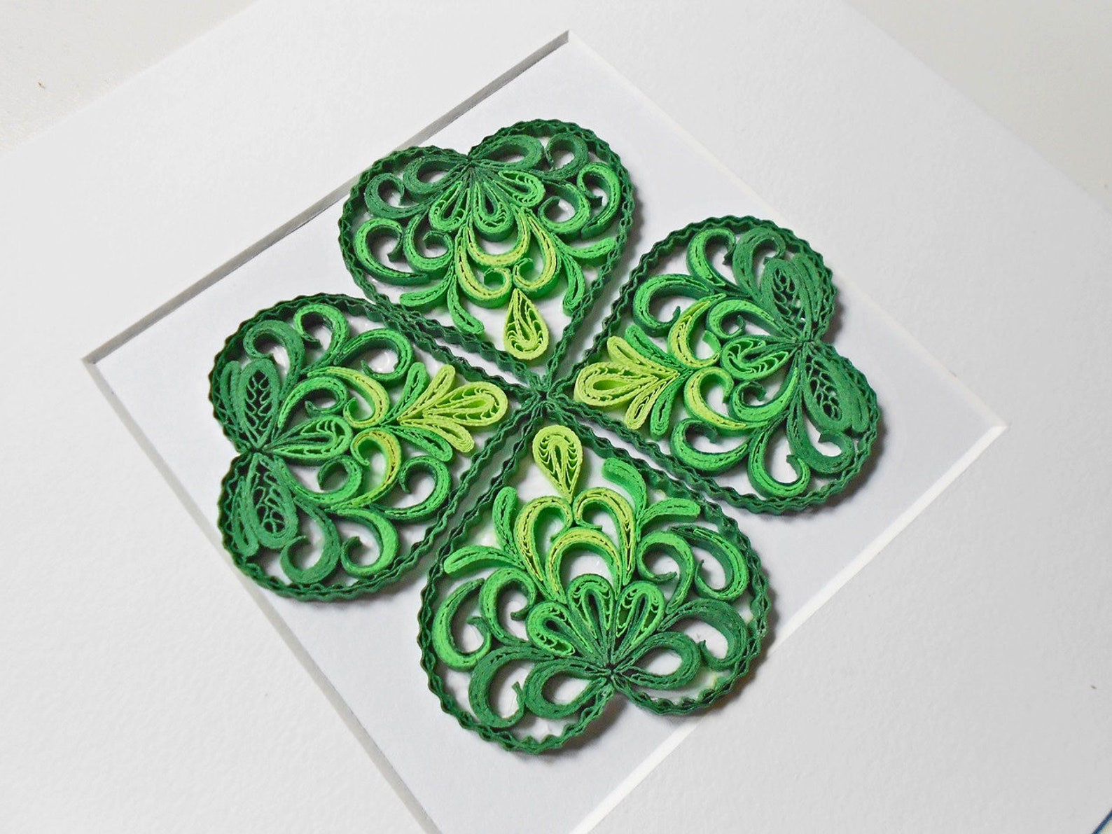 Quilling Clover Four leaf clover Paper art wall Etsy
