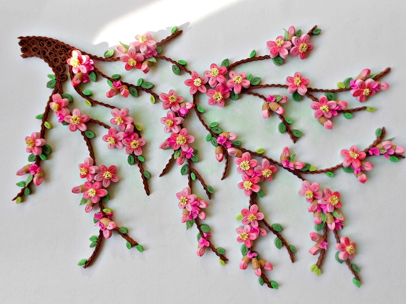 Quilling cherry blossom branch wall art decor anniversary Etsy