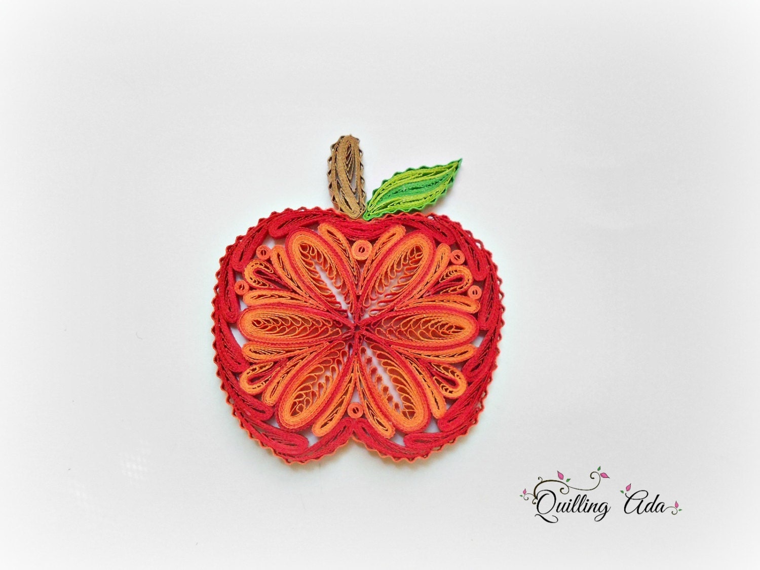 Quilled apple red apple ornament quilling fruits home Etsy