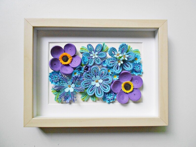Paper Quilling Flowerspring Flowersquilling Wall Art Etsy