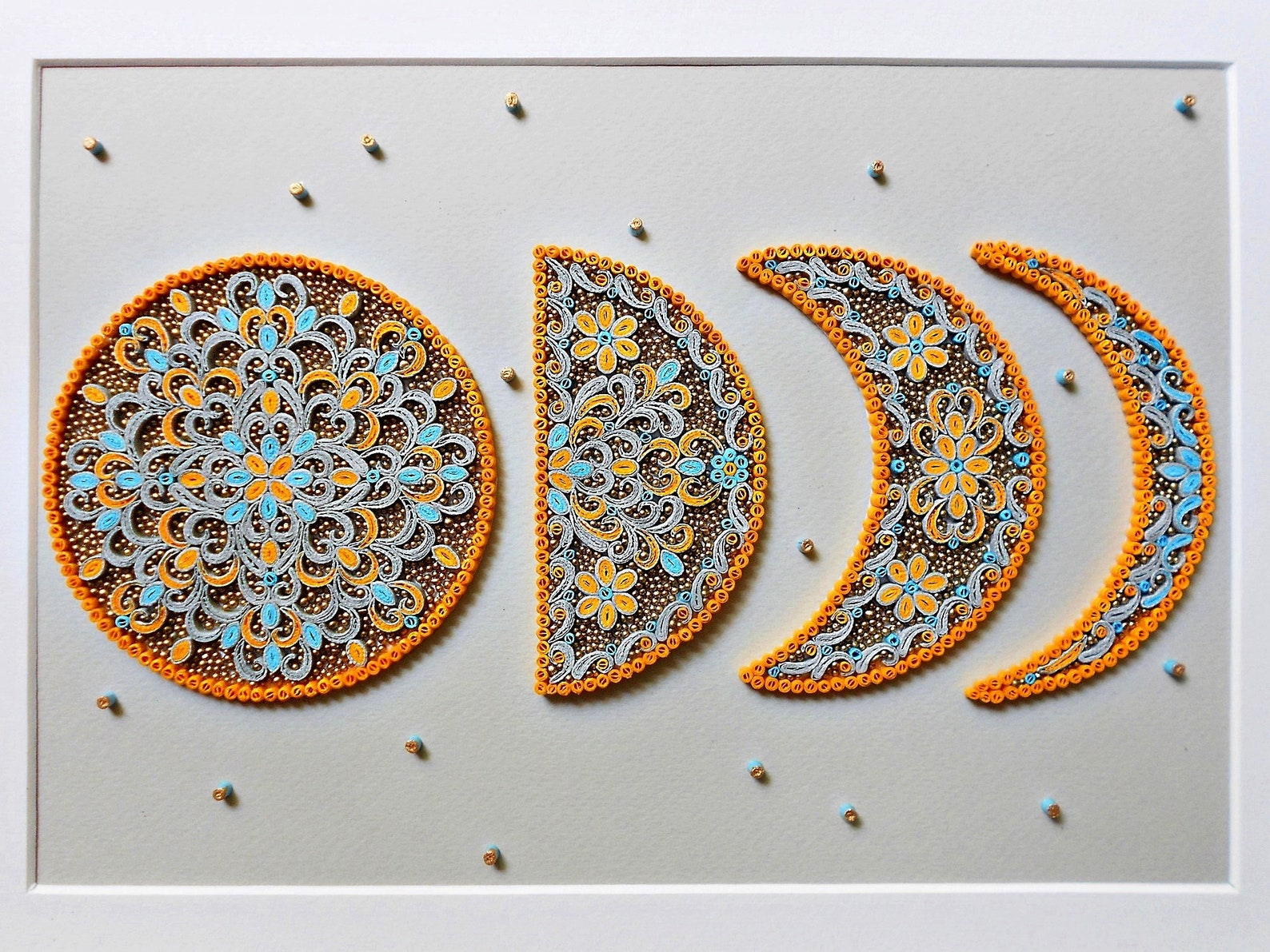 Moon phases quilling moonpaper art | Etsy
