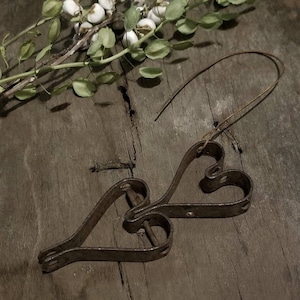 Old metal rusty heart pair made to order