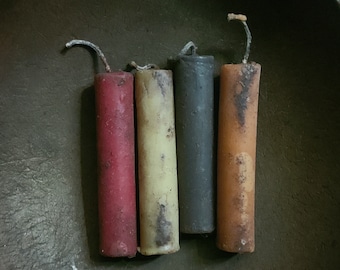 FOUR beeswax tavern candles color choice
