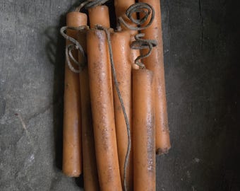 Long wick beeswax candle