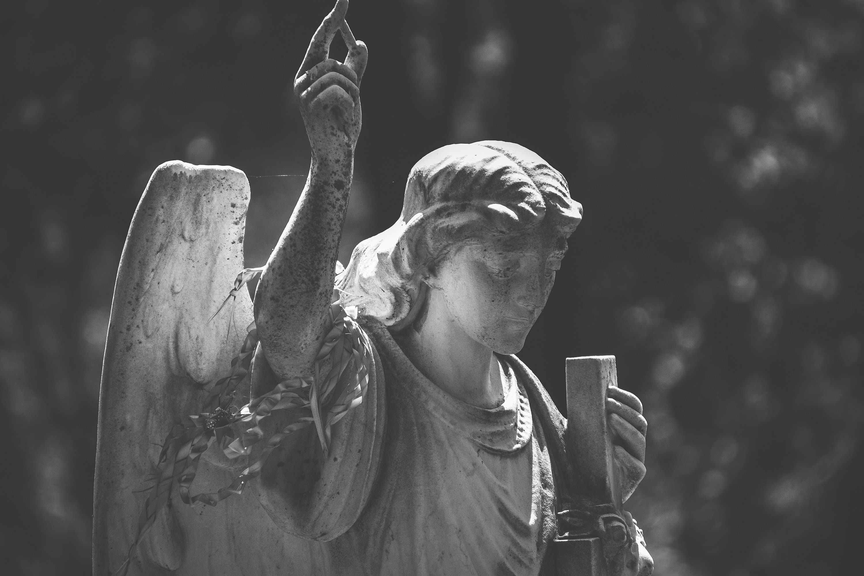 Angel Statue Victorian Black and White Photography Lovely Angel Fine Art  Cemetery Monument Gift Idea Gothic Art - Etsy