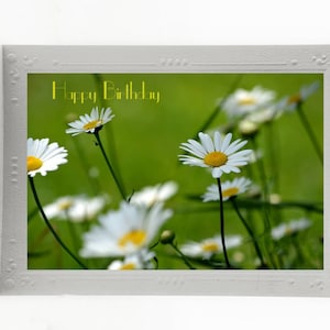 Fine Art, cartes de voeux ; Lot de 3 cartes de voeux d’anniversaire ; Joyeux anniversaire avec des fleurs ; Photos d’Art monté ; Commandes personnalisées disponibles