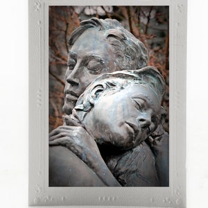 Tarjetas de notas en blanco de bellas artes; Juego de 3 tarjetas de felicitación; El abrazo eterno; Te amo por siempre; Fotografías artísticas montadas; Pedidos personalizados disponibles